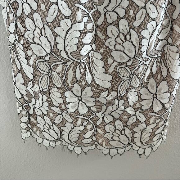 NWT Lulus Delicate Darling Beige and Ivory Lace Bodycon Dress Small - Picture 10 of 13